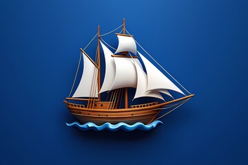 A Classic Sailing Vessel A 3D Rendering of Maritime Exploration