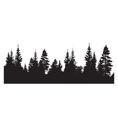 Fototapeta premium Minimalist Forest Silhouette Print
