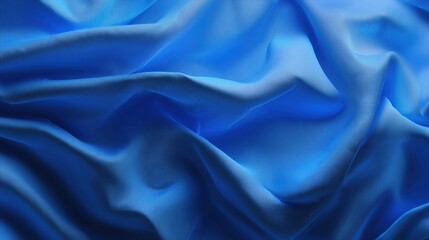 Fototapeta premium 青いシルクのような滑らかな布のドレープ背景