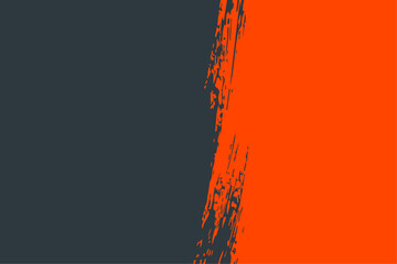 Modern vector background with dark grey and vibrant orange grunge texture. Abstract two tone design featuring a rough brushstroke divide. Ideal for bold contemporary projects.