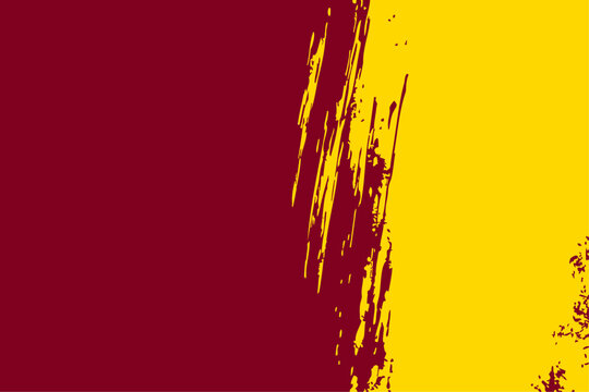 Vector background with burgundy and yellow gold grunge texture. Abstract two tone design, rough brushstroke divide. Ideal for bold banners, classic themes or sports concepts.