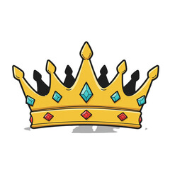 Elegant golden crown adorned with precious gemstones, fit for royalty and symbolic power