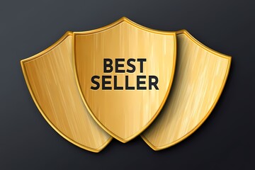 Three Gold Shields Best Seller Award Badge