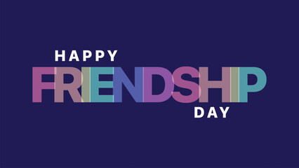 Happy International Friendship Day Post Template. Greeting card, back view of the friends' group. Abstract vector illustration design.