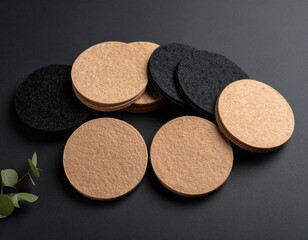 pills on a black background