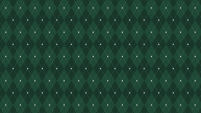 Argyle Vector Pattern. Christmas Background. Golf Textile Print. Emerald Diamonds with Gold Accent Lines. Seamless Pattern Tile. Argyle vector pattern. Argyle Seamless pattern for holidays.