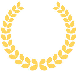 Golden Laurel Wreath Icon for Awards and Achievements