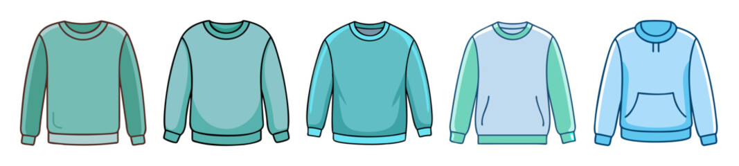 sweatshirt icon, sweatshirt line art - simple line art of sweatshirt, perfect for sweatshirt logos and icons