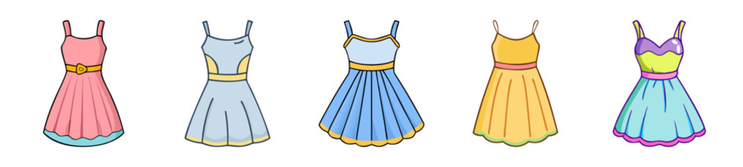 sundress icon, sundress line art - simple line art of sundress, perfect for sundress logos and icons