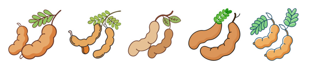 tamarind fruit icon, tamarind fruit line art - simple line art of tamarind fruit, perfect for tamarind fruit logos and icons