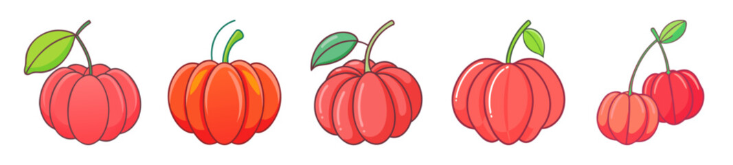 surinam cherry icon, surinam cherry line art - simple line art of surinam cherry, perfect for surinam cherry logos and icons
