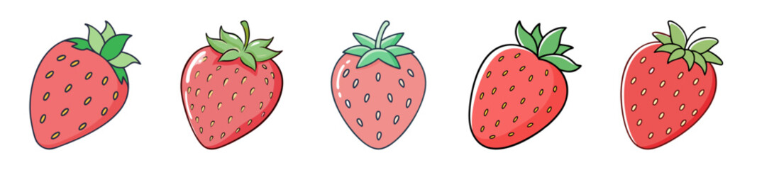 strawberry icon, strawberry line art - simple line art of strawberry, perfect for strawberry logos and icons
