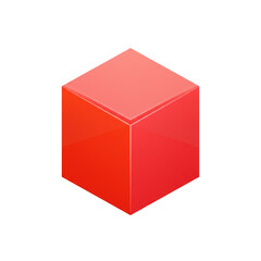 Captivating coral cube featuring sleek edges and subtle surface reflections, presenting a blend of simplicity and contemporary aesthetics