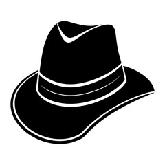 Detective Hat Silhouette vector illustration