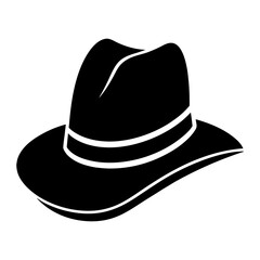 Detective Hat Silhouette vector illustration