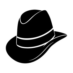 Detective Hat Silhouette vector illustration