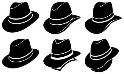 Detective Hat Silhouette vector illustration