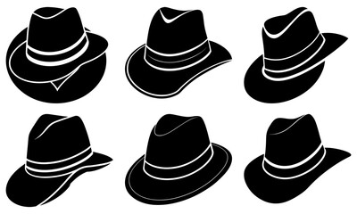 Detective Hat Silhouette vector illustration