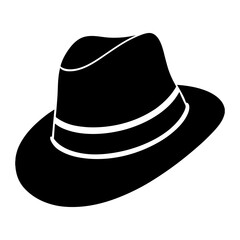 Detective Hat Silhouette vector illustration
