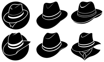 Detective Hat Silhouette vector illustration