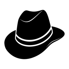Detective Hat Silhouette vector illustration