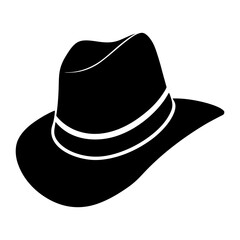 Detective Hat Silhouette vector illustration
