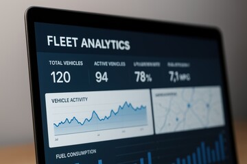Detailed Fleet Analytics Dashboard Displaying Vehicle Activity and Fuel Consumption Metrics