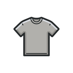 Gray tshirt displays front apparel icon outline style isolated