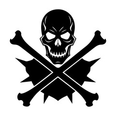 Crossbones Silhouette vector illustration