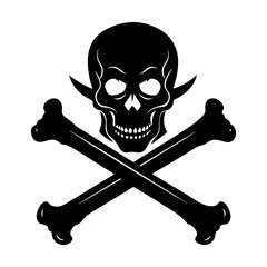 Crossbones Silhouette vector illustration