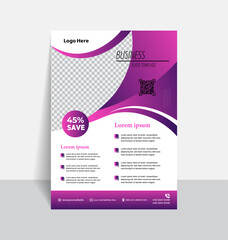 Business flyer template with modern vector design for corporate marketing and print layout