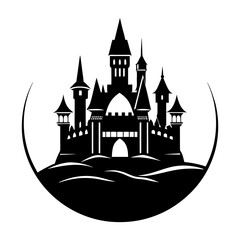 Obraz premium Castle Silhouette vector illustration