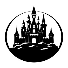 Obraz premium Castle Silhouette vector illustration