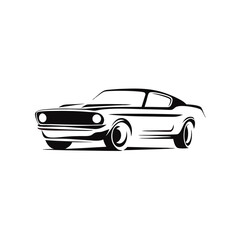 Naklejka premium Classic Muscle Car Vector Illustration Automotive Design Speed Power