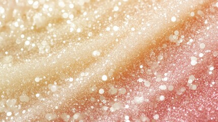 Elegant ivory to blush pink glitter gradient background with a soft glow and delicate shimmering specks.