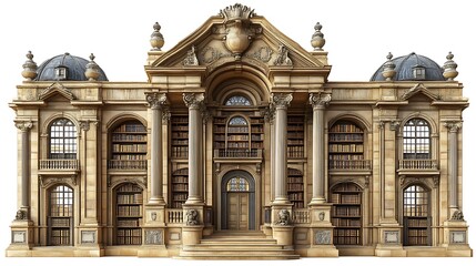 The Luxurious Library Building Exhibiting Architectural Grandeur and Elegance