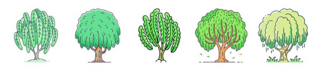 willow tree icon, willow tree line art
