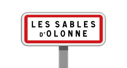 Panneau d'entr&eacute;e de ville des Sables-d'Olonne, Vend&eacute;e, Pays de la Loire