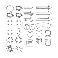 Hand drawn elements for bullet journals collection
