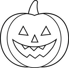 Halloween Pumpkin Outline Vector – Spooky Jack-o’-Lantern Line Art Illustration