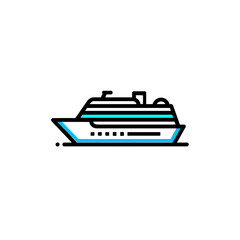 Cruise liner sails peacefully ocean waters maritime scenic trip