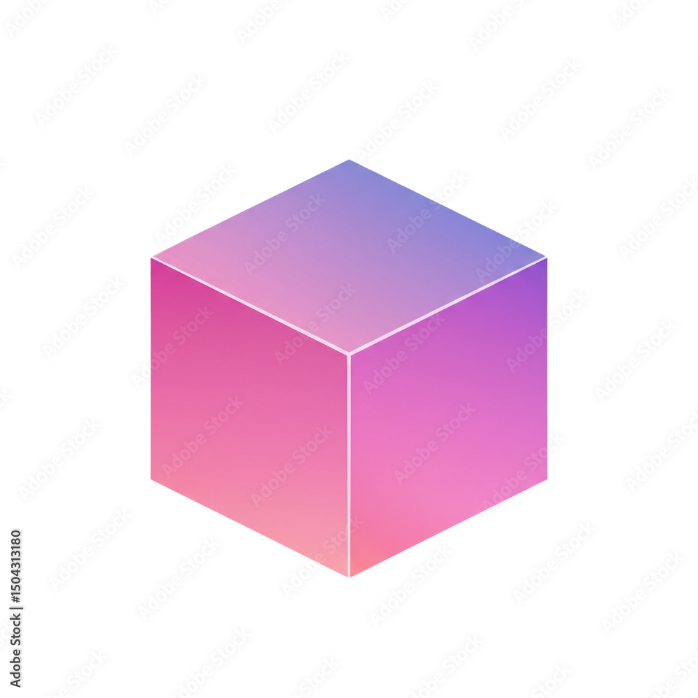 Poster conceptual gradient cube element isolated, perfect for design projects emphasizing depth, geometry, 