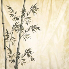 Silhouette of branches of a bamboo on paper background
