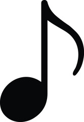 Stylized Music Note Icon vector black silhouette cricut design for T-Shirt