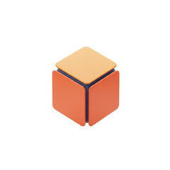 Obraz premium Geometric puzzle box, an abstract representation of structure, innovation, creativity and problem-solving capabilities for modern business