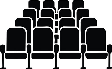 Fototapeta premium Cinema Seats vector black silhouette cricut design for T-Shirt