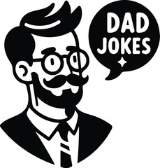 Dad Jokes Cartoon Illustration
