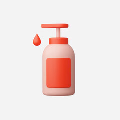 3d Realistic Hand wash bottle icon vector Illustration