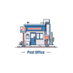 Post office building provides postal services scenic desert setting
