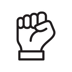 Gestures Of Human Hands, Clenched Fist, a Symbol of Protest and Resistance Icon In Trendy Design Vector Eps 10